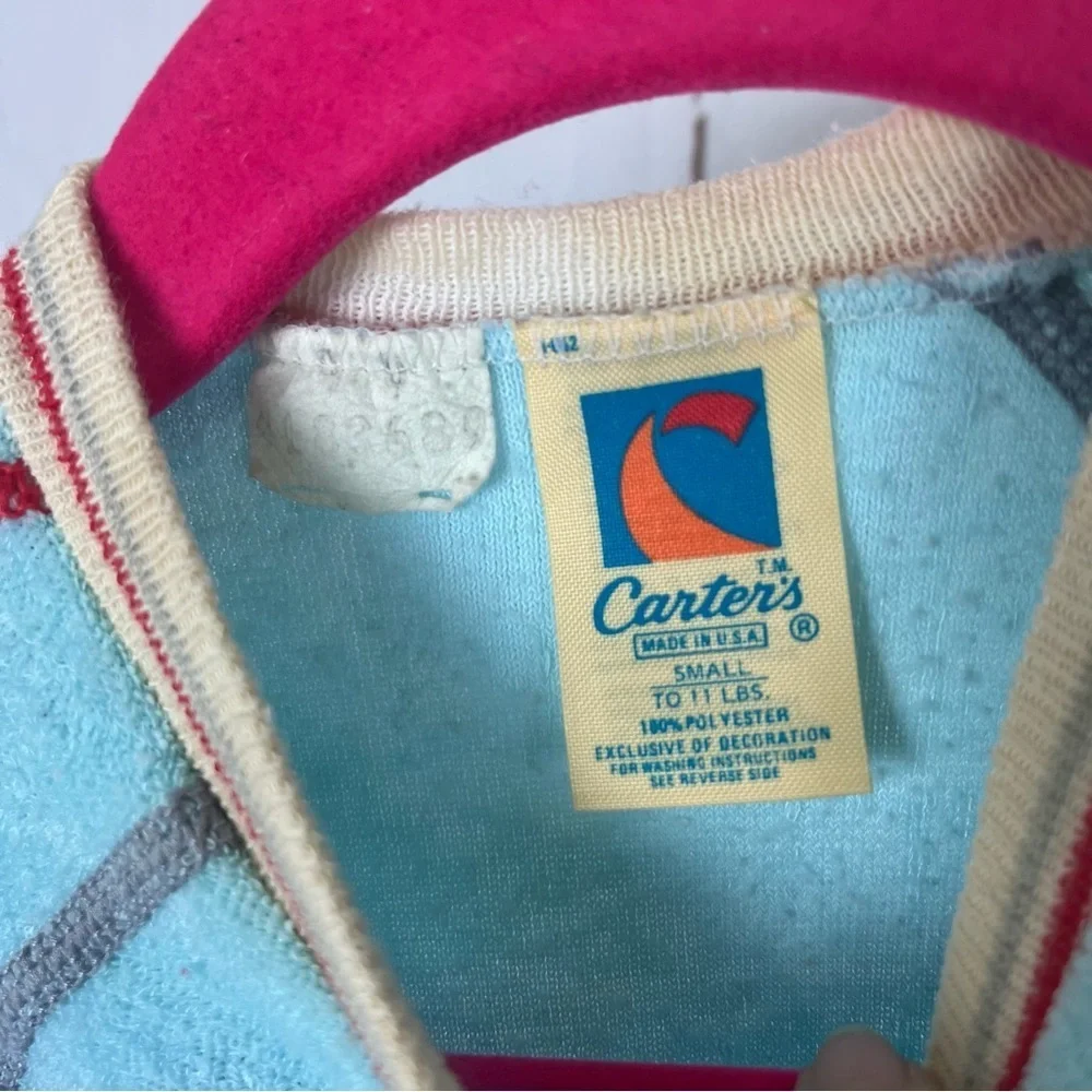 Vintage 1970s Carter’s terry cloth baby footie bodysuit newborn